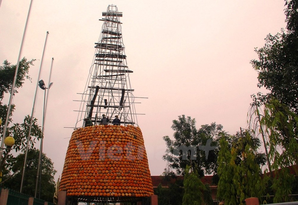 The tree is scheduled to be completed by December 22, and lights up for the Christmas day. (Source: VNA) 