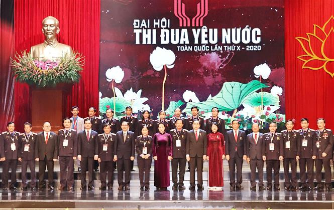 National Assembly Chairwoman Nguyen Thi Kim Ngan and delegates at the preparatory session of the 10th National Patriotic Emulation Congress (Photo: VNA)
