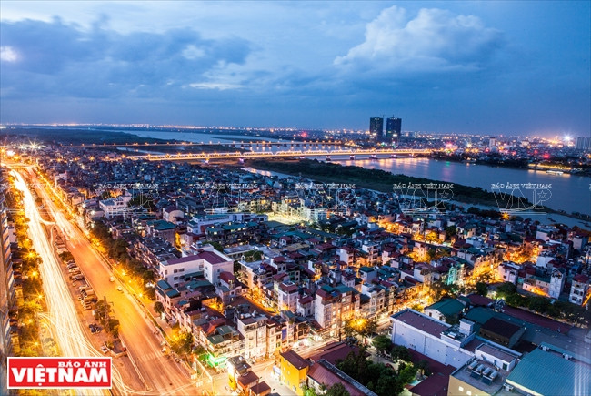 The Red River and the wards of Phuc Tan (Hoan Kiem district) and Phu Xa (Ba Dinh district) (Source: VNA)