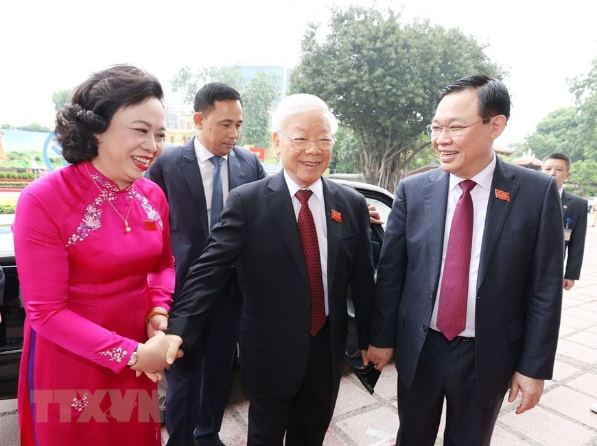 Party General Secretary and State President Nguyen Phu Trong attends the 17th Party Congress of Hanoi (Photo: VNA)