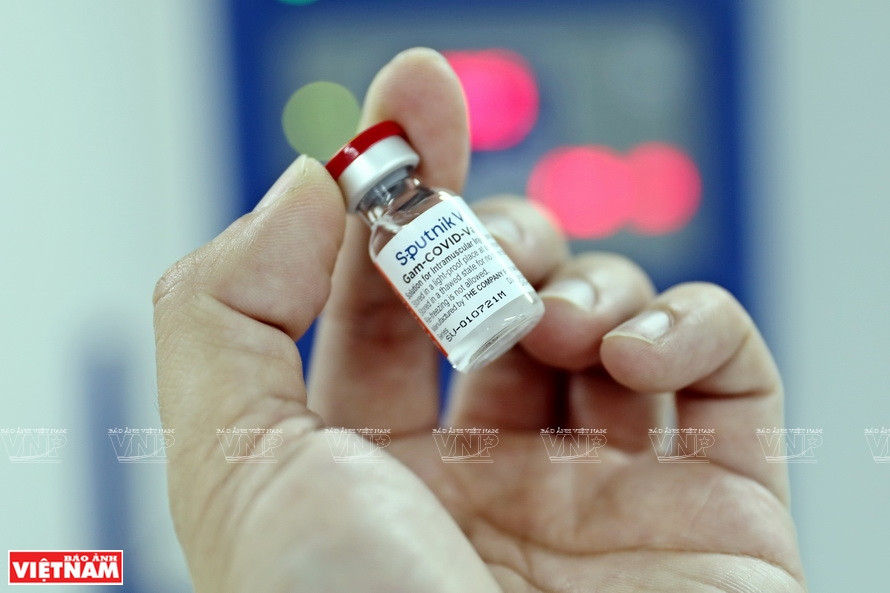 Vials of Sputnik V vaccine can be stored at standard refrigerator temperatures (2-8 degrees Celsius) without the need for ultra cold chain storage. (Photo: VNP/VNA)