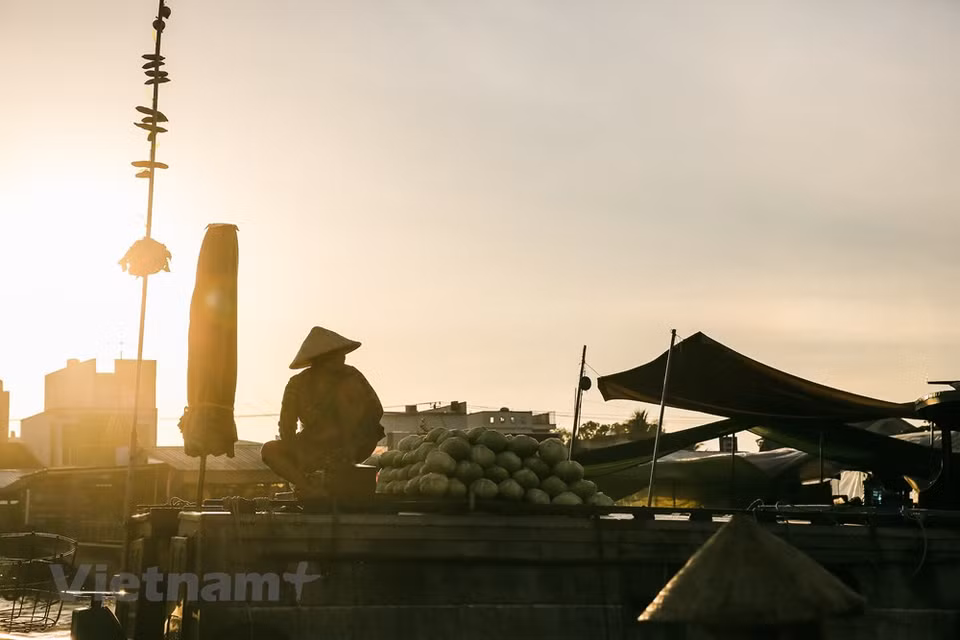 As one of the main trading centres of the Mekong Delta, Cai Rang is a place where the locals sell and buy a wide range of products catering to their daily lives. Beside staple commodities, this is a famous location to find local products priced quite reasonably. You can find the freshest fruits harvested from nearby farms: durian, milk fruit, rambutan, mangosteen, grapefruit, etc., or even other processed specialties, such as fish sauce, coconut candy, or dried fish. The most distinctive feature of the floating market is probably the bamboo pole called 'Cay Beo' with a length of 3m – 5m. This is a unique way to advertise when all kinds of goods that they sell are hang on the top so buyers could see from distance. (Photo: Minh Son/Vietnam+)