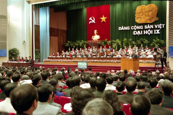 The ninth National Party Congress convenes in Hanoi from April 19-22, 2001. (Photo: VNA)