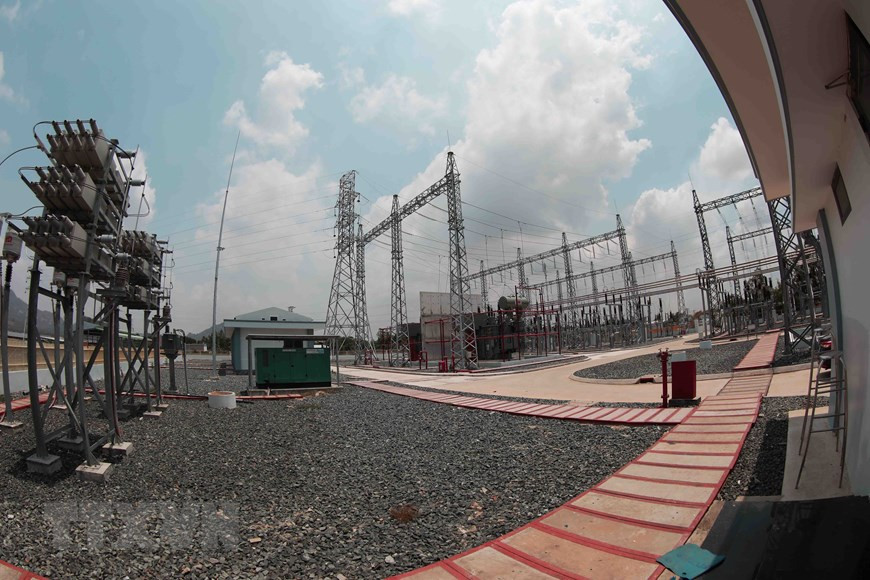 The transformer station of Sao Mai-An Giang Solar Power Plant in An Hao commune, Tinh Bien district of An Giang province. (Photo: VNA)