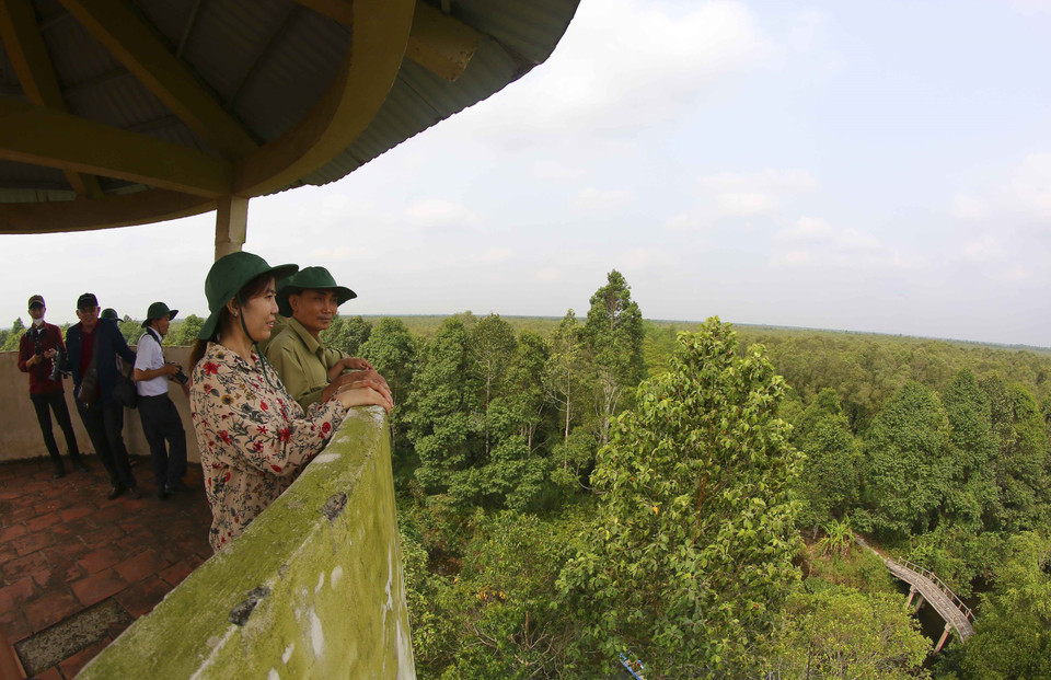 The Lung Ngoc Hoang Nature Reserve in Phuong Binh commune, Phung Hiep district, Hau Giang province covers an area of 2,800 hectares. (Photo: VNA)