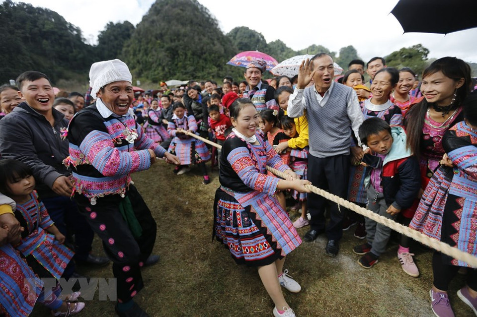 Traditional games held during Gau Tao festival (Photo: VNA)