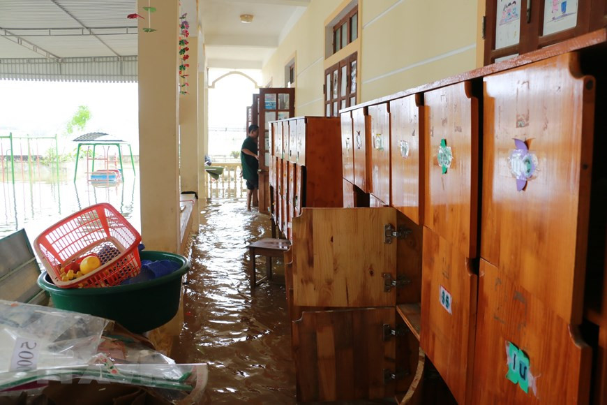 Thanh Ha Kindergarten is the most flood hit school in Thanh Chuong district in Nghe An province. All school supplies and facilities are damaged and washed away. (Photo: VNA)
