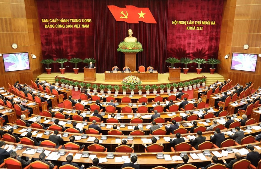 The 13th session of the 12th Party Central Committee opened in Hanoi on October 5 under the chair of Party General Secretary and President Nguyen Phu Trong (Photo: VNA)