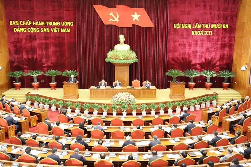 An overview of the opening of the 13th session of the 12th Party Central Committee (Photo: VNA)