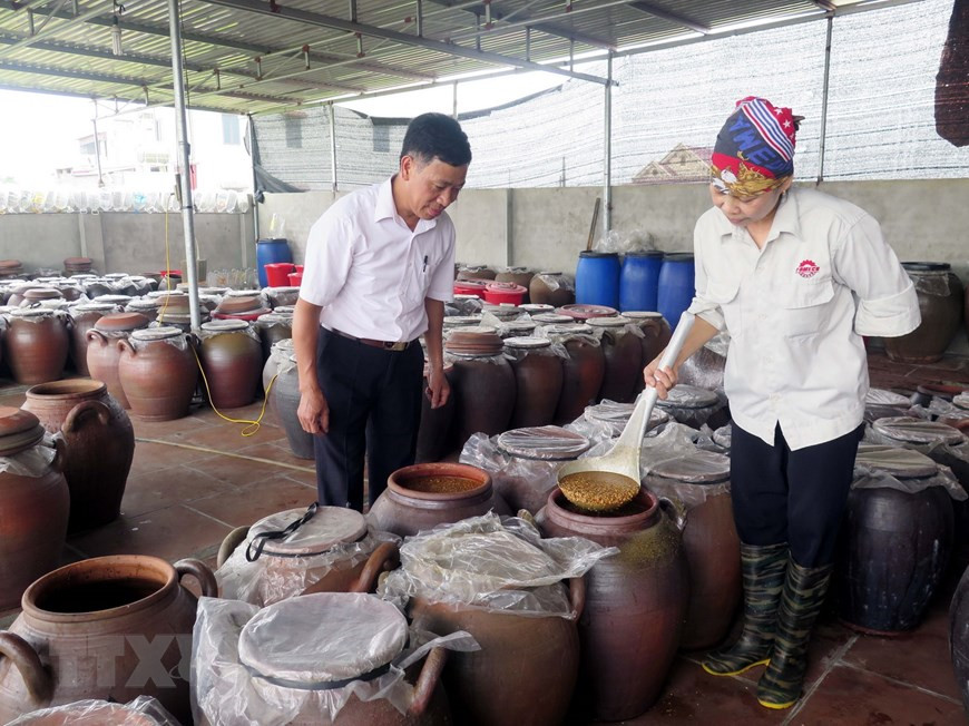 Over time, making this kind of sauce has become a traditional occupation for local people and a specialty food is gradually reaching out to markets beyond its hometown (Photo: VNA)