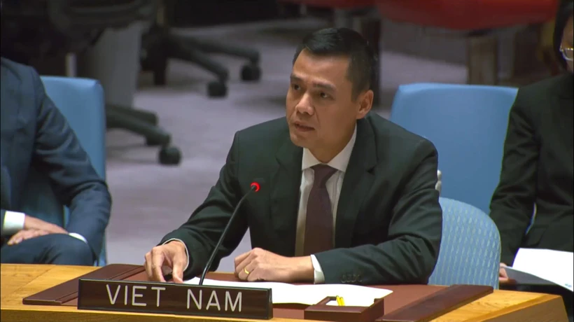 Ambassador Dang Hoang Giang, Permanent Representative of Vietnam to the UN, speaks at the debate on September 10. (Photo: VNA)