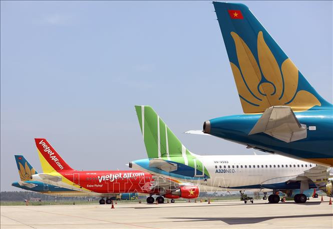 Aircraft of Vietnamese airlines at Noi Bai International Airport (Photo: VNA)