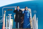 Prime Minister Pham Minh Chinh and his spouse arrive at O.R. Tambo Airport in Johannesburg on November 21 morning, starting their participation in the G20 Summit and a series of bilateral activities in South Africa. (Photo: VNA)