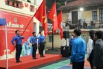 A flag salute ceremony at the headquarters of the Central Committee of the Ho Chi Minh Communist Youth Union (Photo: VNA)