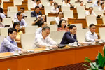 All 470 delegates present at the NA's 9th session vote in favour for the resolution amending key provisions of the Constitution of the Socialist Republic of Vietnam. (Photo: VNA)