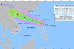 Typhoon Matmo's location at 7am on October 3 and its forecast path in the next few days. (Photo: thoitietvietnam.gov.vn)