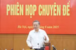 Party General Secretary To Lam speaks at the thematic meeting of the central steering committee for perfecting institutions and laws (Photo: VNA)