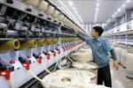 Yarn production at the Logitex Co., Ltd in Vu Ninh Industrial Cluster, Kien Xuong district, Thai Binh province. (Photo: VNA)