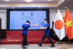 A Japanese Vovinam student demonstrates how to defend against various attacks. (Photo: VNA)