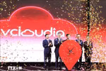 At the launch of the international cloud computing brand Vcloudia in Cambodia. (Photo: VNA)