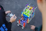 Students of a high-school in Hanoi practice for a robotics competition. The city plans to establish Hanoi Innovation Centre as a joint stock company to promote innovation and drive growth. (Photo: VNA)