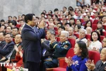 Politburo member and Prime Minister Pham Minh Chinh (standing) attends Hanoi's Patriotic Emulation Congress for the 2025 – 2030 period on October 10. (Photo: VNA)