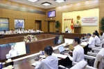National Assembly Chairman Tran Thanh Man speaks at the working session. (Photo: VNA)