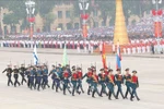 Personnel of the Russian Federation's armed forces march through Ba Dinh Square in the parade on September 2, 2025. (Photo: VNA)