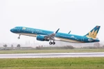 An aircraft of Vietnam Airlines takes off from Noi Bai Airport. (Photo courtesy of the airline)