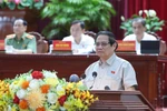 PM Pham Minh Chinh speaks at the meeting (Photo: VNA)