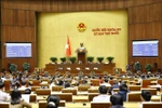 The National Assembly votes to adopt the law amending and supplementing a number of provisions of the Law on Corruption Prevention and Control. (Photo: VNA)