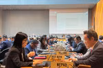 Delegates at the third Trade Policy Review (TPR) session of Cambodia at the World Trade Organisation (WTO) headquarters in Geneva, Switzerland, on March 26. (Photo: VNA)