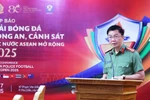 Colonel Pham Kim Dinh, Director of the Department of Political Work at the Ministry of Public Security, speaks at a press conference to announce the tournament on July 2. (Photo: VNA)