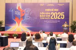 Chairman of the Vietnamese Journalists’ Association Le Quoc Minh speaks at the closing ceremony of the second National Press Forum (Photo: VNA)