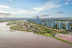 A perspective view of the Red River Landscape Boulevard project in Hanoi (Photo: VNA)