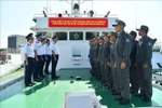 Political Commissar of the Vietnam Coast Guard Region 4 Command Maj. Gen. Nguyen Van Dung visits the patrol vessel. (Photo: VNA)