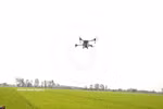 A drone sprays fertiliser over rice fields. (Photo: VNA)