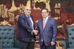 Prime Minister Pham Minh Chinh (right) and Ali Ijaz Ahmad, Chairman and CEO of Makara Capital Partners, at the meeting in Hanoi on July 2 (Photo: VNA)