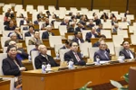 National Assembly Chairman Tran Thanh Man (middle, front) and delegates at the meeting. (Photo: VNA)