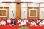 Party General Secretary To Lam (front, centre), who is also Secretary of the Central Military Commission, addresses the working session with the Standing Board of the Central Military Commission on August 25. (Photo: VNA)