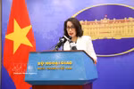 Spokesperson of the Ministry of Foreign Affairs Pham Thu Hang speaks at the ministry’s regular press briefing on April 23 (Photo: VNA)