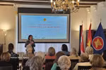 Vietnamese Ambassador to Denmark Nguyen Le Thanh speaks at the event. (Photo: VNA)