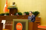NA Chairman Tran Thanh Man speaks at the closing session. (Photo: VNA)