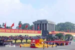 The Vietnam Fatherland Front delegation marches past the grandstand at the National Day celebration ceremony. (Photo: VNA)