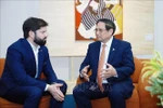 Prime Minister Pham Minh Chinh (R) meets with Chilean President Gabriel Boric Font in Rio de Janeiro on July 7 (Photo: VNA)