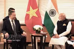 Party General Secretary and State President To Lam (left) meets Indian Prime Minister Narendra Modi on September 23, 2024, on the sidelines of the 79th session of the United Nations General Assembly and working visit to the US. (Photo: VNA) 