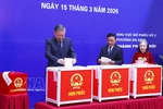Party General Secretary To Lam (first, left) casts his ballot to elect deputies to the 16th National Assembly and People’s Councils at all levels for the 2026-2031 tenure on March 15. (Photo: VNA)
