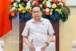 National Assembly Chairman Tran Thanh Man addresses the working session (Photo: VNA)