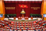 At the closing session of the 12th plenary meeting of the 13th Central Party Committee. (Photo: VNA)