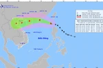 Location and forecast track of Storm Wipha as of 11:00am on July 19. (Photo: National Centre for Hydro-Meteorological Forecasting) 